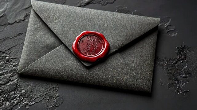 A red envelope with a wax seal