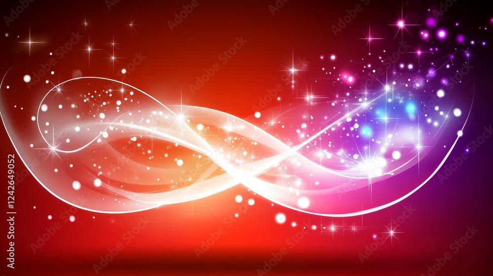Poster sparkling light waves abstract background design