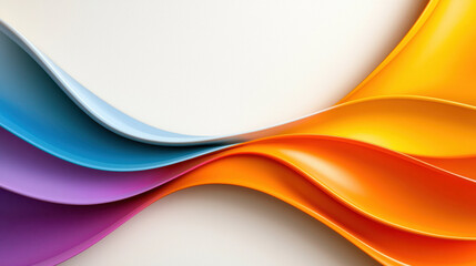 Colorful abstract waves intertwine in dynamic and vibrant design, featuring smooth curves and harmonious blend of orange, purple, and blue hues
