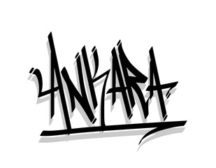 ANKARA city name sprayed graffiti letters isolated calligraphy style