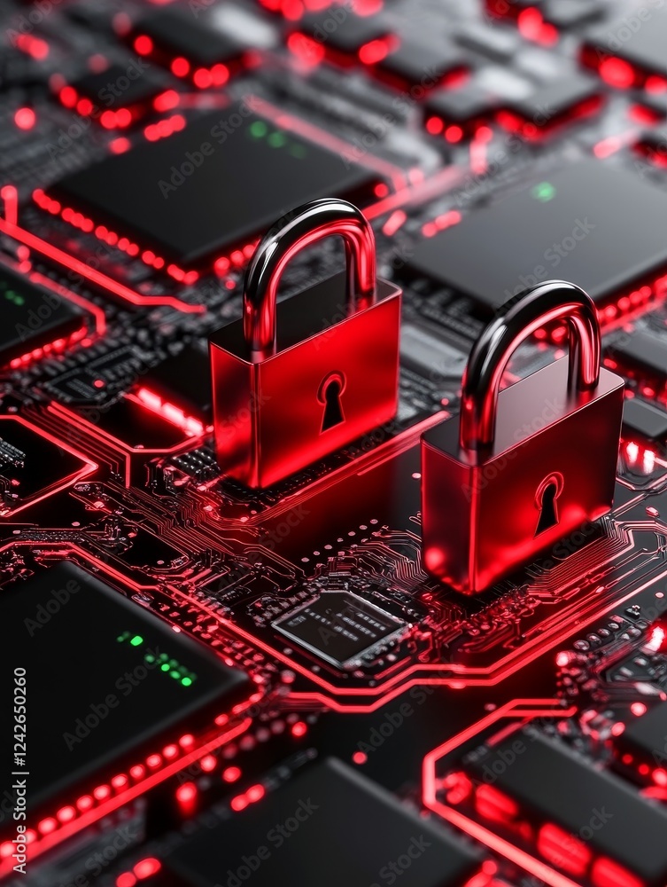 Poster digital fortress: secure data protection - symbolizing online security, data encryption, cyber prote
