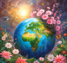 Illustration of globe earth.