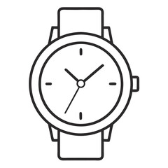 Simple Line Art Illustration of a Wristwatch