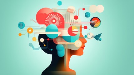 Conceptual Digital Design of Interconnected Elements Representing Human Thinking