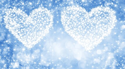Fototapeta premium Sparkling Twin Hearts Celestial Love Design