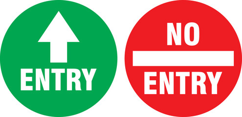 Entry and no entry sign vector