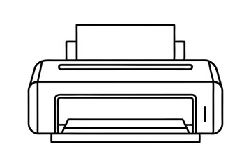 Laser printer line art vector illustration1.eps