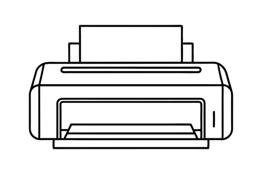 black and white printer outline clip art preview