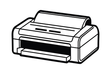 Laser printer line art vector illustration3.eps