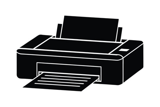 black printer printing paper, simple design clip art preview