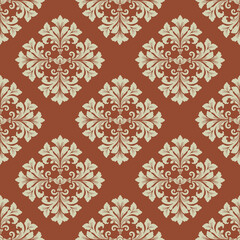 Fototapeta premium Hand drawing Damask victorion Vintage Seamless textile pattern with decorative flowers
