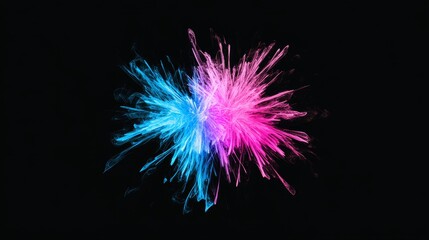 Abstract Blue Pink Energy Burst - Vibrant blue and pink energy burst on black background. Perfect for technology, design, or abstract concepts.