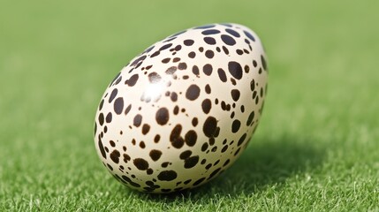 Spotted Bird Egg on Green Grass Surface