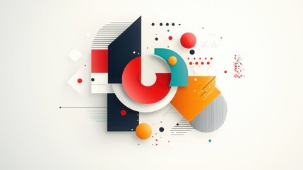 Obraz premium Modern Creative Symbol Design with Geometric Shapes and Vibrant Colors
