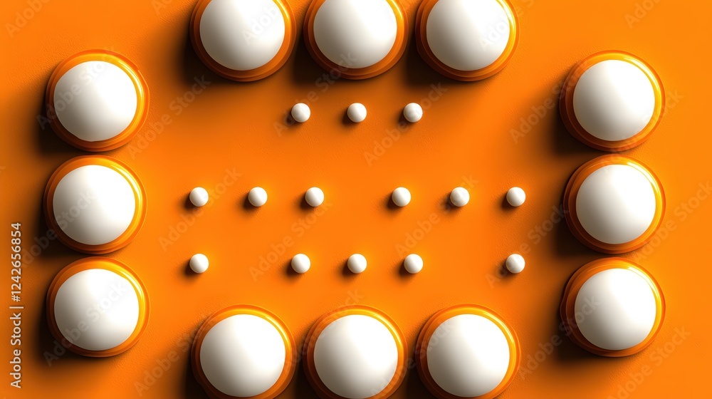 Aufkleber abstract orange and white sphere pattern design modern background
