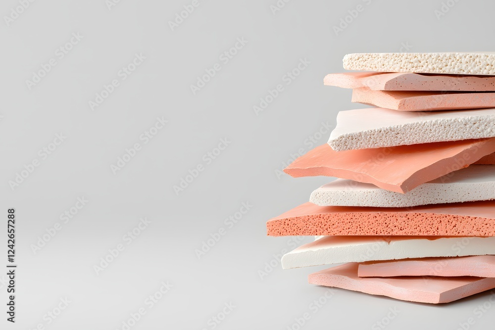 Poster stacked pastel foam sheets abstract background texture design