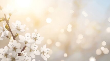 Spring Blossoms Delicate White Flowers in Soft Light