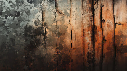 Obraz premium Artistic bark design with blurred forest background, showcasing textured wood patterns and earthy tones. interplay of light and shadow creates captivating visual experience