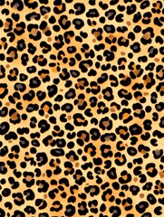 Detailed Leopard Print Fur Texture Pattern - Wild, vibrant, animalistic, exotic, stylish leopard print pattern.  Perfect for fashion, design, and textile projects.