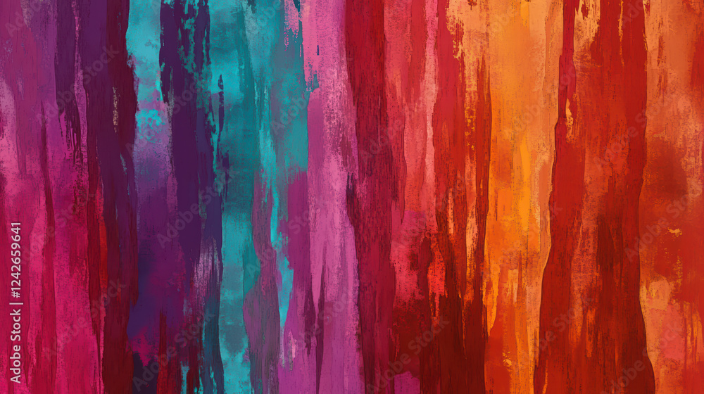 Aufkleber vibrant abstract artwork featuring bold colors and textured brush strokes, creating dynamic visual e