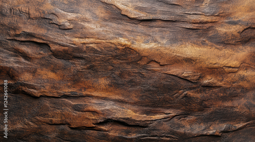 Aufkleber natural textured bark with rich brown color and intricate patterns, creating warm and organic feel. 