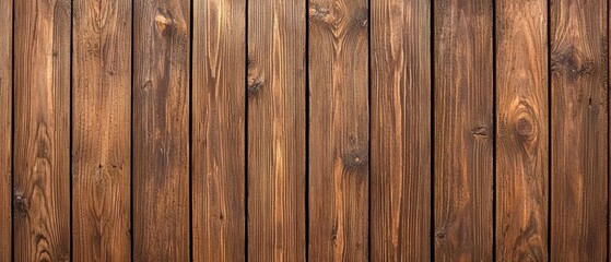 Naklejka premium A close-up view of rustic wooden planks, showcasing rich textures and warm tones, perfect for backgrounds or design elements.