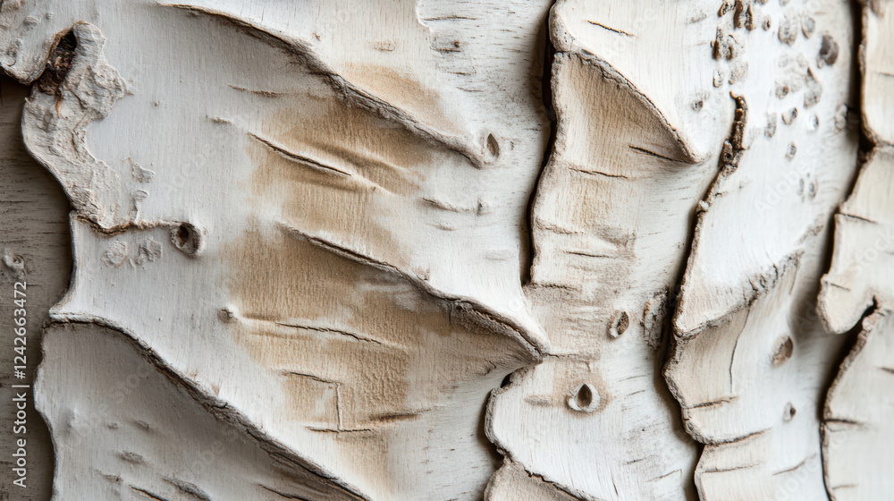 Aufkleber close up of bark with unique patterns and textures, showcasing natural beauty and intricate details.