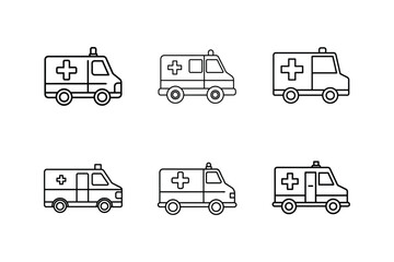ambulance icon line art vector illustration © MST
