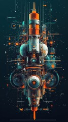 Futuristic Spacecraft Design Complex Engineering Marvel