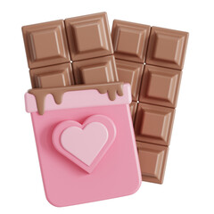 Chocolate bar for valentine 3D icon