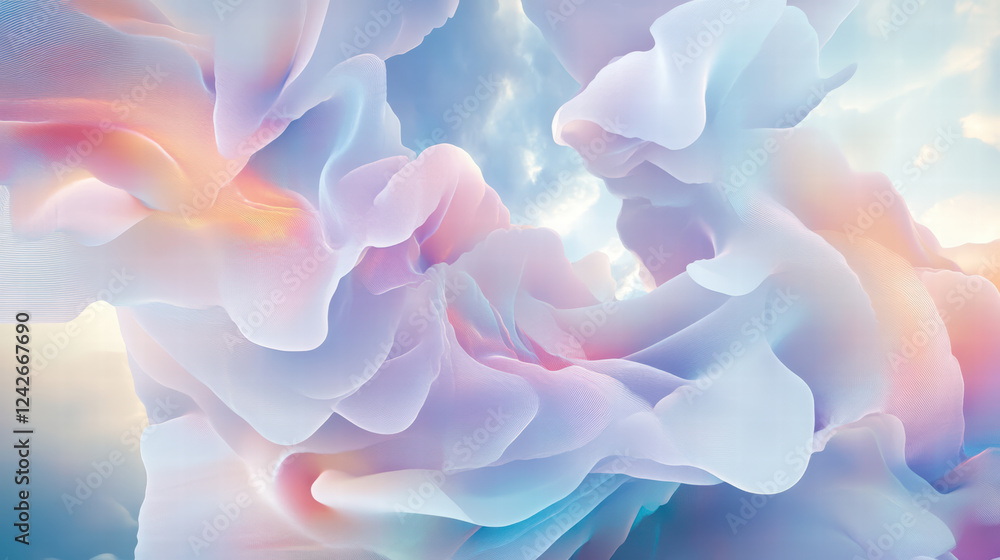 Aufkleber ethereal abstract background featuring soft pastel colors and flowing shapes, creating dreamy atmosp