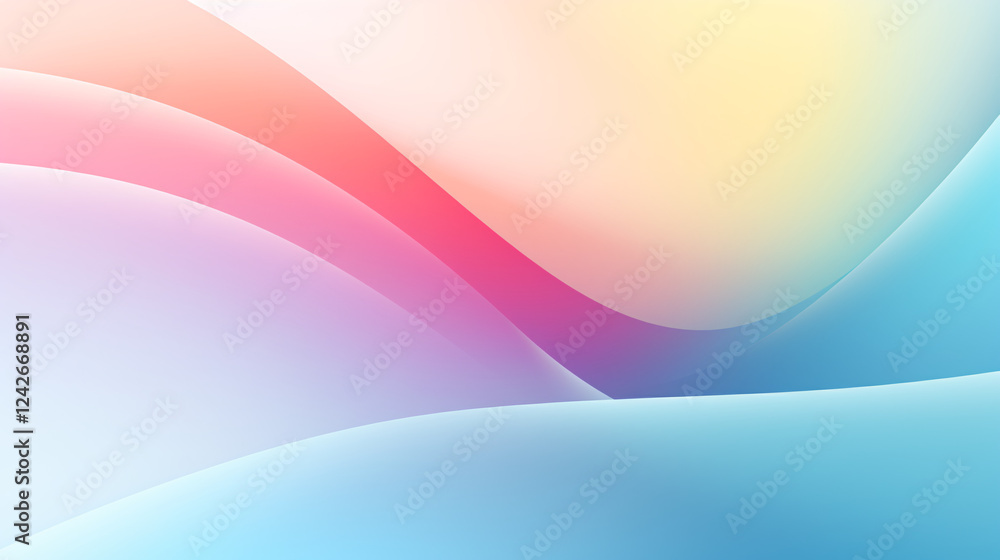Aufkleber a soft pastel gradient background with an abstract shape, perfect for wallpaper or presentation bann