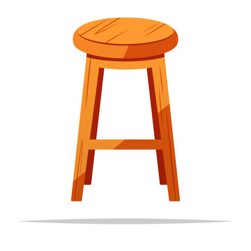 recommend clip art: Wooden high stool chair vector isolated illustration