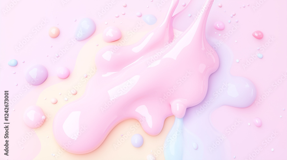 Aufkleber pastel splatter: a captivating abstract image featuring a splatter of pink paint with a soft, dreamy