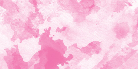 Grunge pink background, Stain artistic hand painted texture of pink, pastel hand painted watercolor of pink texture, Abstract grainy fantasy smooth light pink watercolor paper texture with clouds.