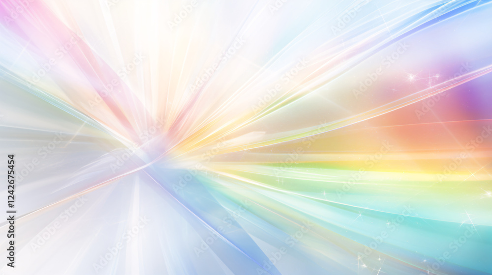 Poster a close-up of light rays creating iridescent rainbow effects, perfect for luxury tech backgrounds an