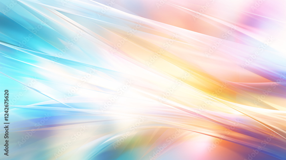 Poster a close-up of light rays creating iridescent rainbow effects, perfect for luxury tech backgrounds an
