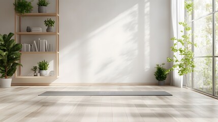 Serene Yoga Studio Room Design With Plants