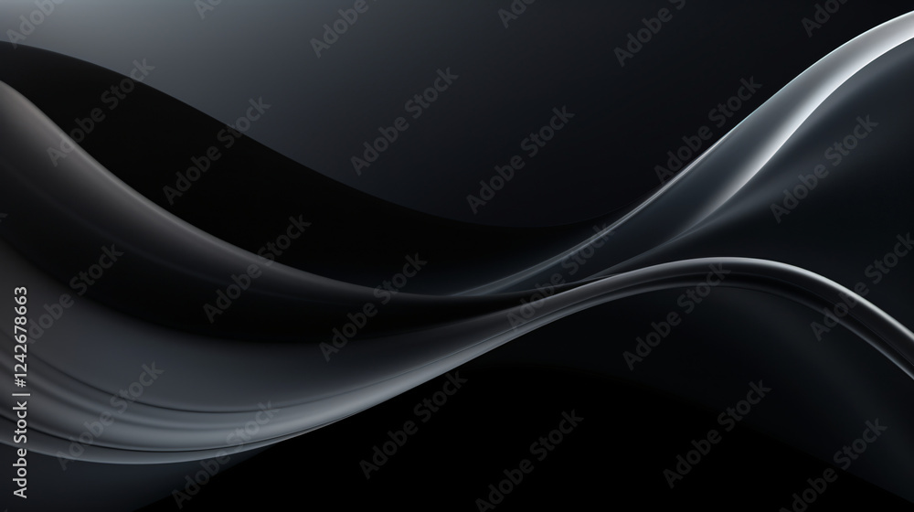 Poster A dark gradient background with a smooth flowing curve, perfect for technology presentations and banners.

