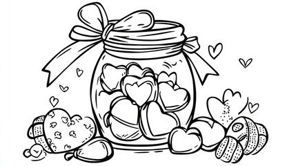 Heart-shaped cookies in jar, Valentine's Day, love