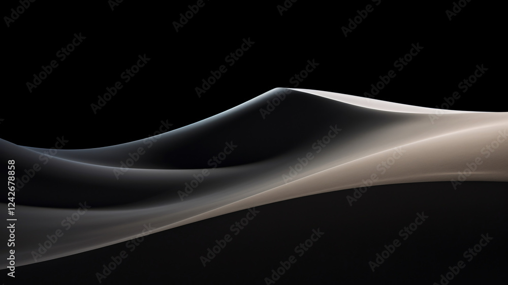 Poster a dark gray background with three smooth curved lines, perfect for technology presentations and bann
