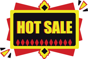 Attractive Creative Badge For Hot Sale Banner Design.eps