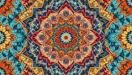Vibrant Mandala Design Featuring Intricate Floral Patterns