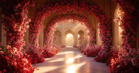 Fototapeta premium A Floral-Filled Entranceway for a Majestic Event 