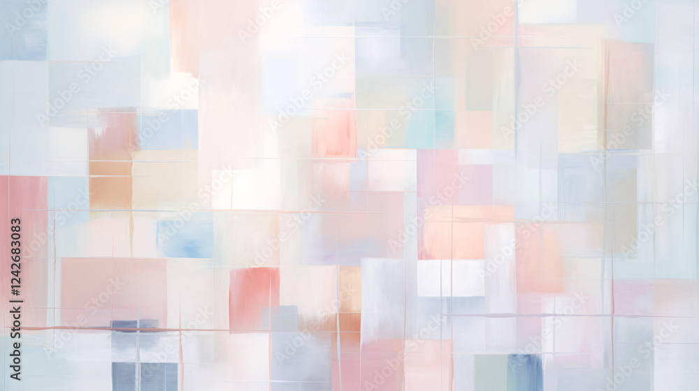 Poster A horizontal composition of multiple overlapping white and multicolor cubes creates a dynamic tech-inspired wallpaper background.

