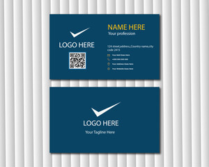 Modern business card design Dark Blue colour.