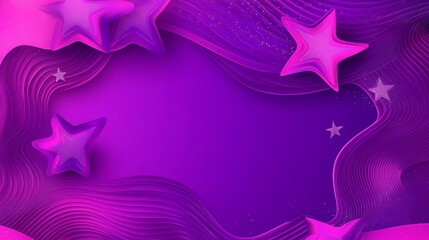 Obraz premium Purple stars, wavy background, space
