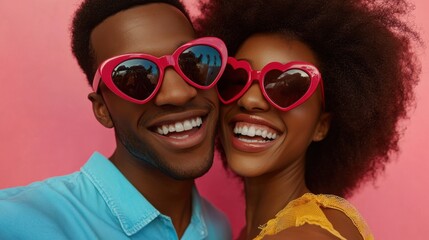Smiling young couple enjoying summer beach fun together