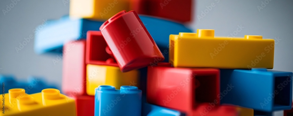 Aufkleber colorful toy bricks are stacked to create a vibrant and fun display