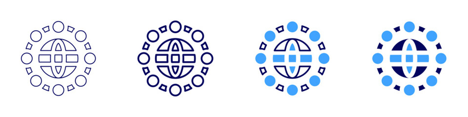 Social networking icon in 4 different styles. Thin Line, Line, Bold, and Bold Line. Duotone style. Editable stroke